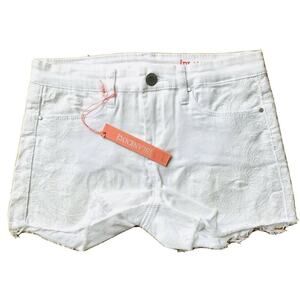 BLANK NYC Cotton Embroidered Jean Shorts White Girl’s Size 12 NWT
